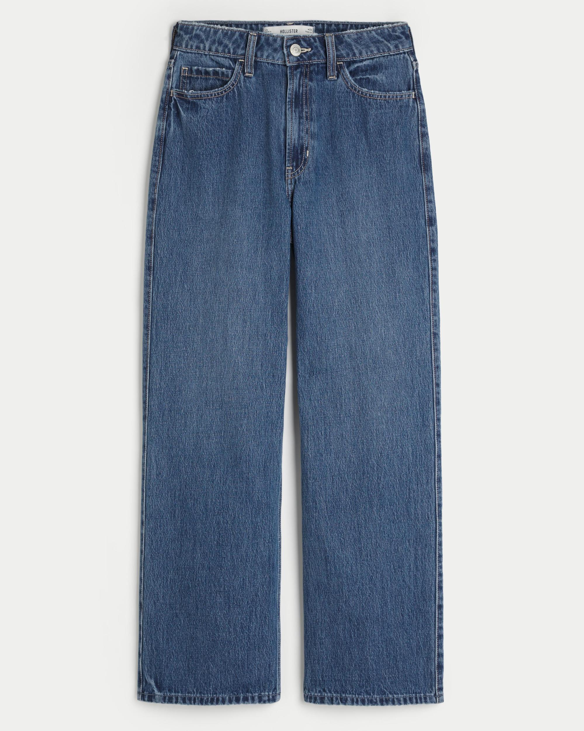 Ultra High-Rise Ripped Medium Wash Baggy Jeans Product Image