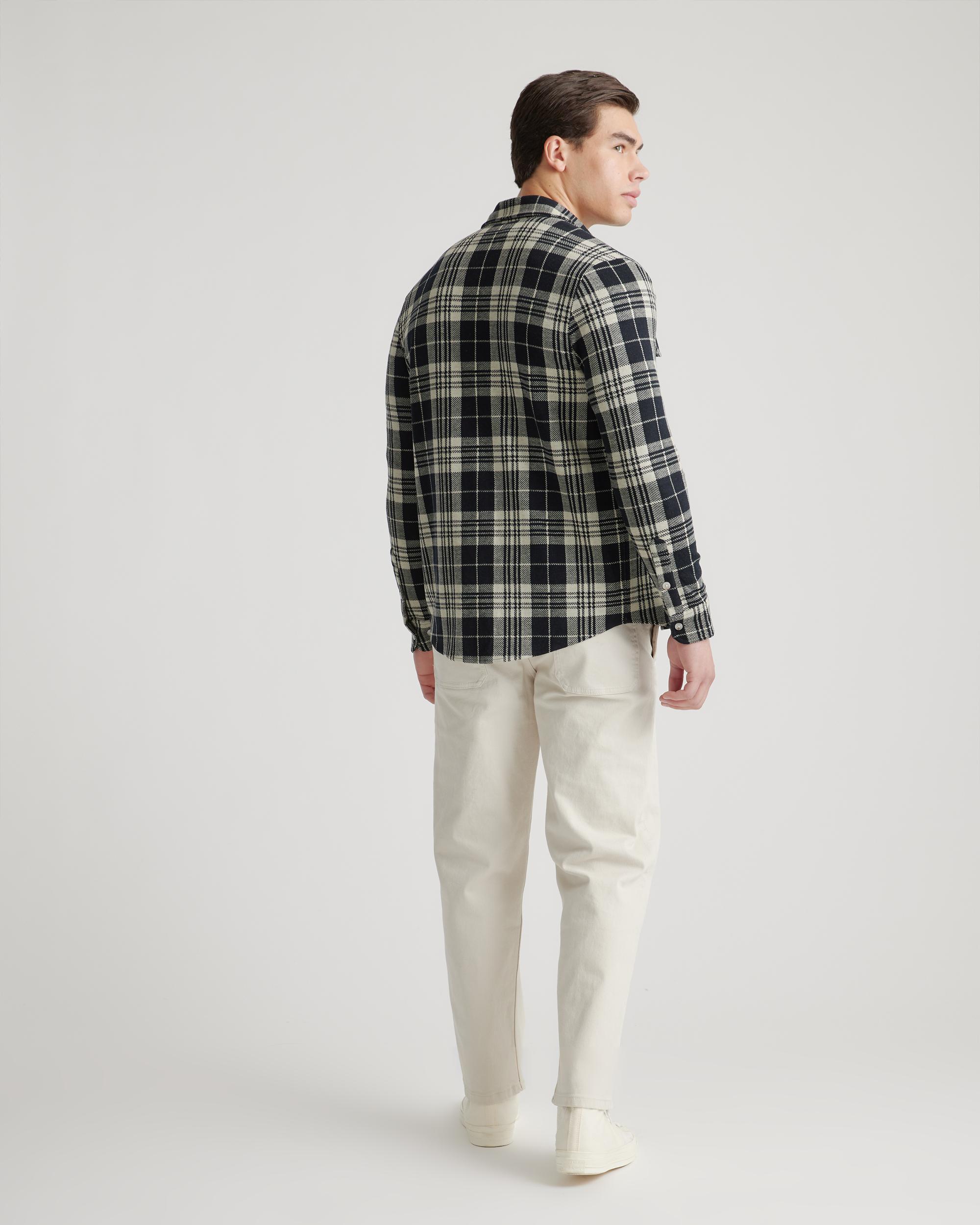 Quince | Men's Stretch Sweater Fleece Shirt in Light Grey, Recycled Polyester Product Image
