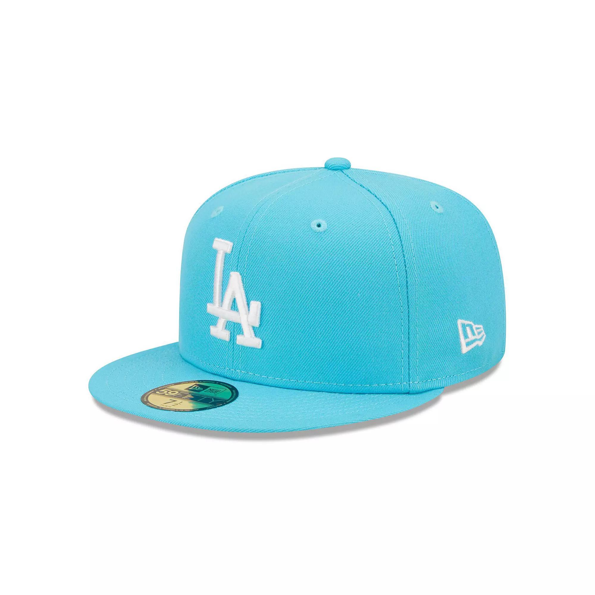 Men's New Era Blue Los Angeles Dodgers Vice Highlighter Logo 59FIFTY Fitted Hat, Size: 7 7/8 Product Image