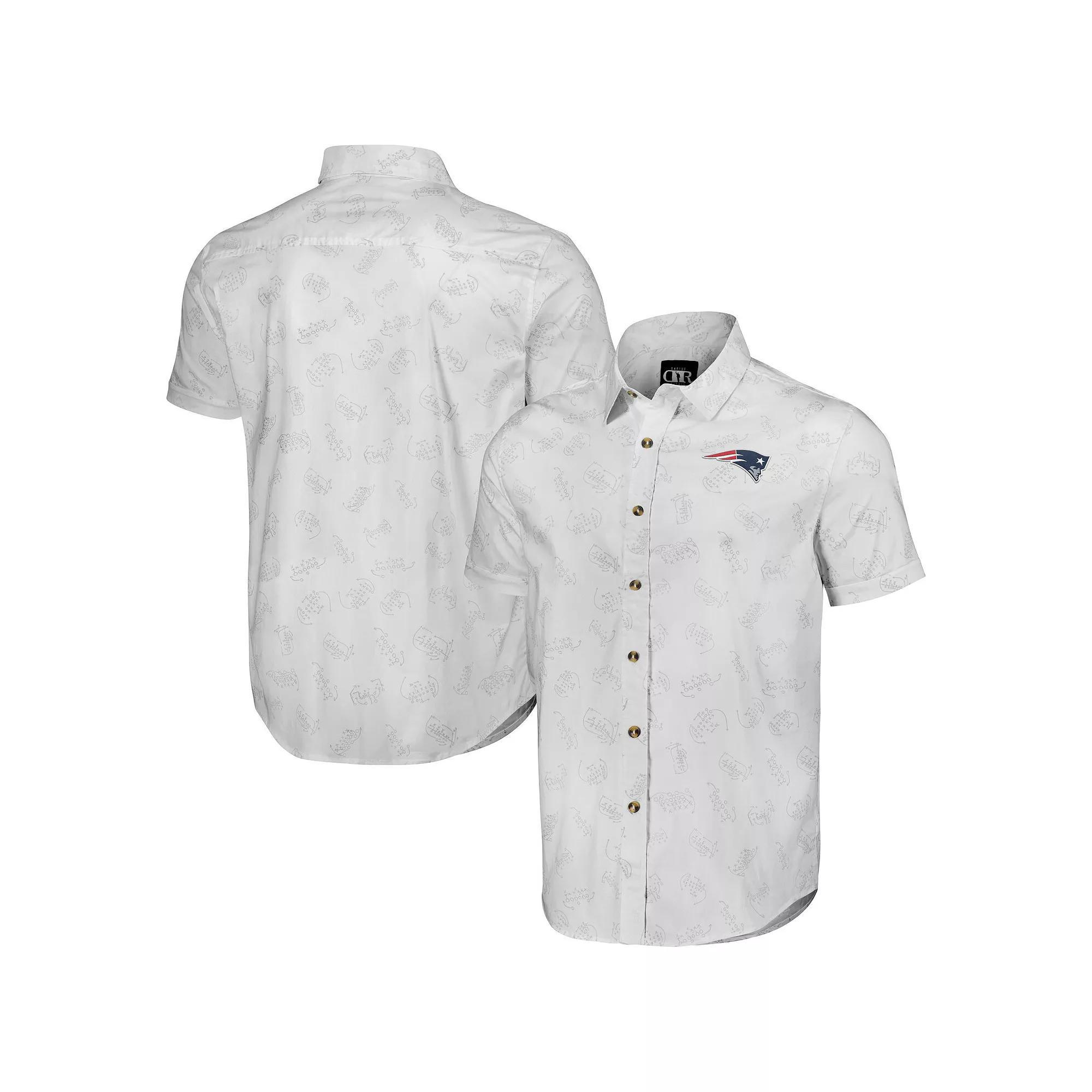 Men's NFL x Darius Rucker Collection by Fanatics White Los Angeles Chargers Woven Short Sleeve Button Up Shirt, Size: 2XL Product Image