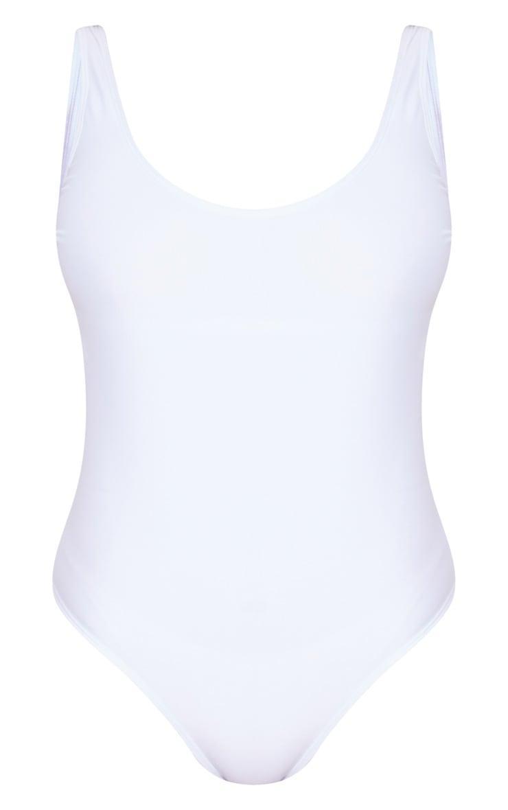 White Basic Scoop Swimsuit Product Image