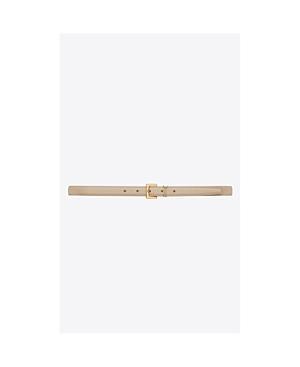 Womens Cassandre Thin Belt with Square Buckle in Grained Leather Product Image