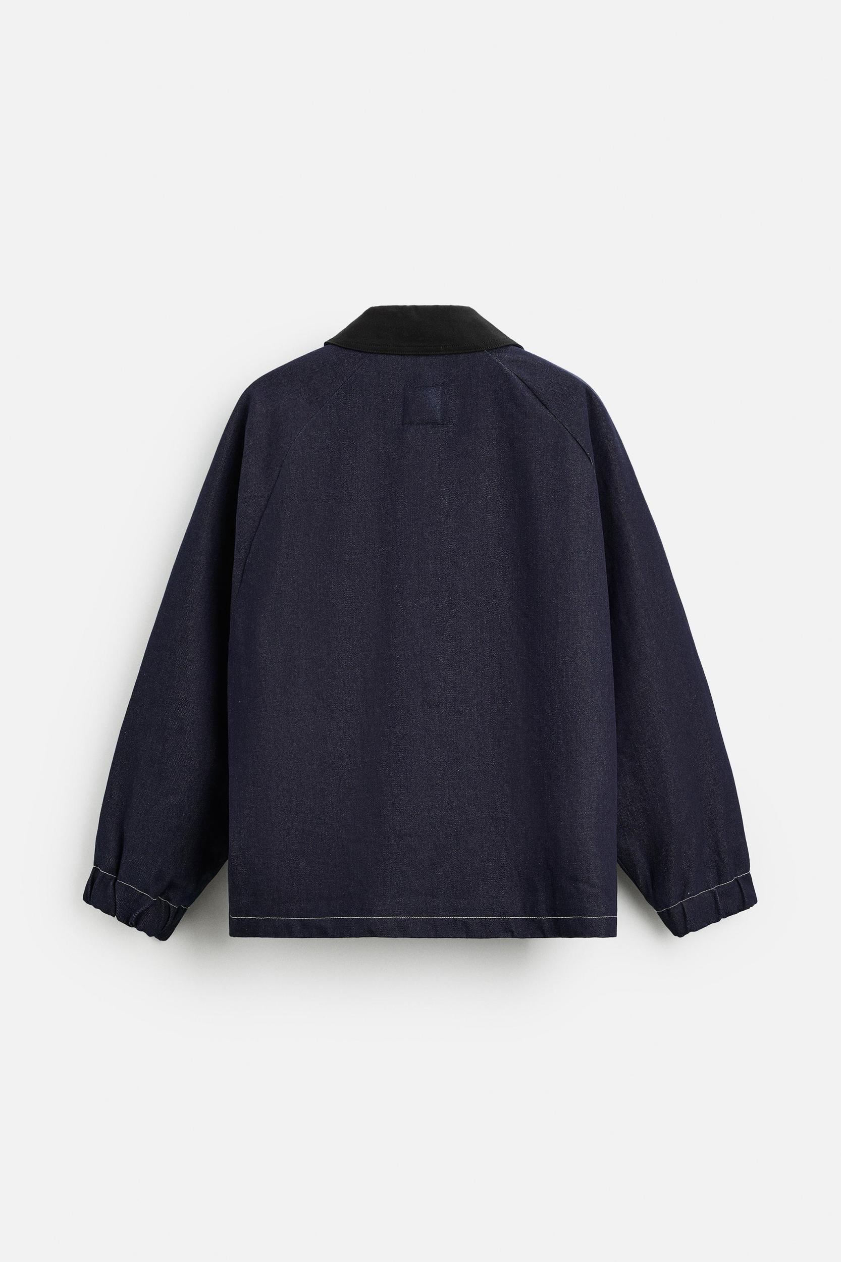 DENIM JACKET WITH TOPSTITCHING Product Image