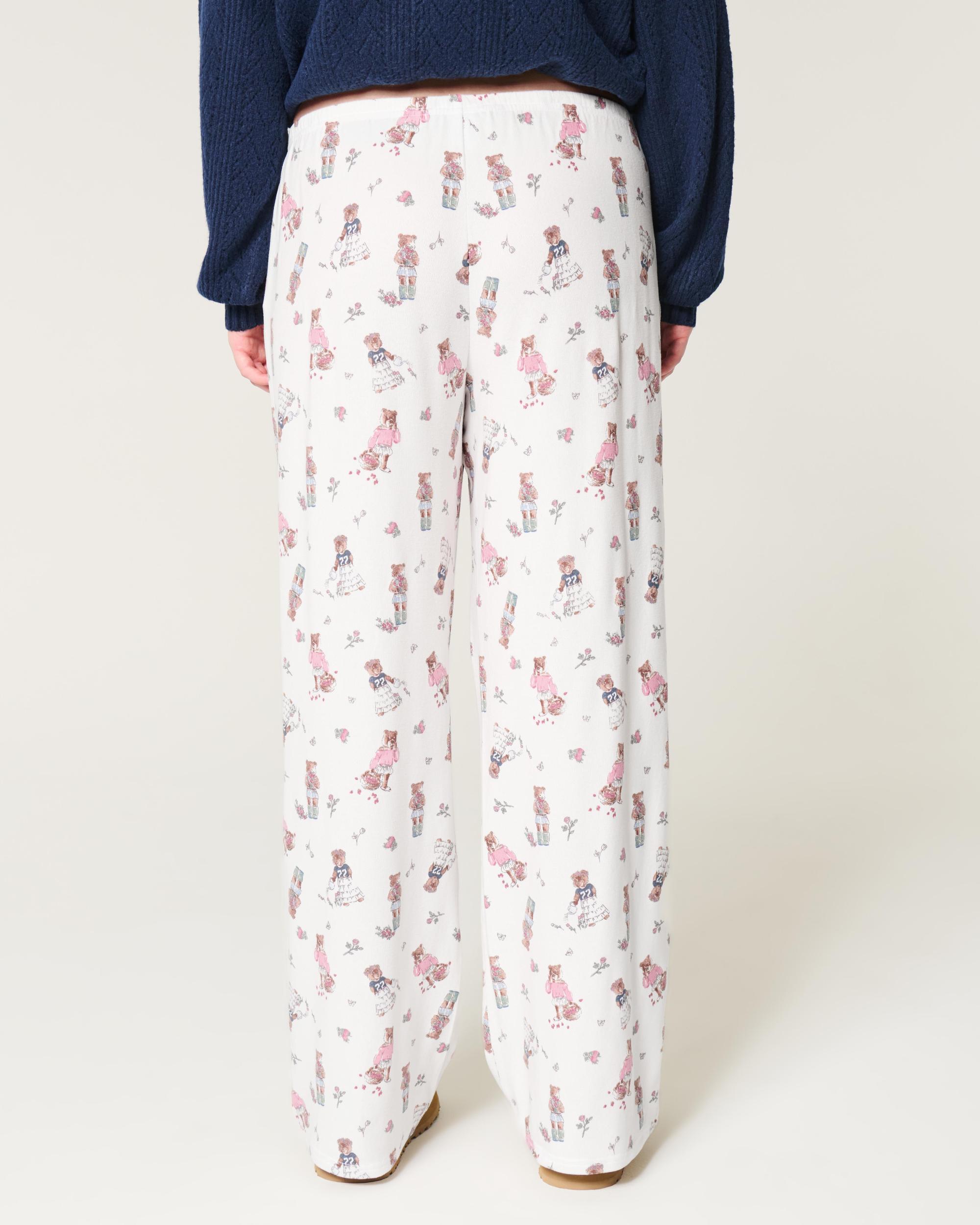 Bear Graphic Pajama Pants Product Image
