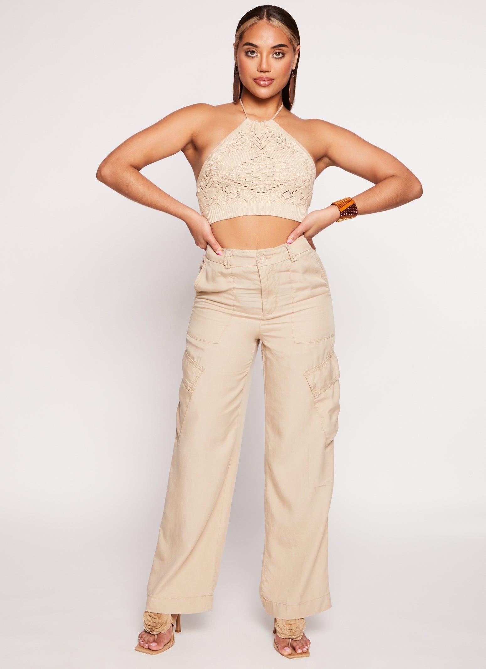 Womens Straight Leg Cargo Pants Product Image