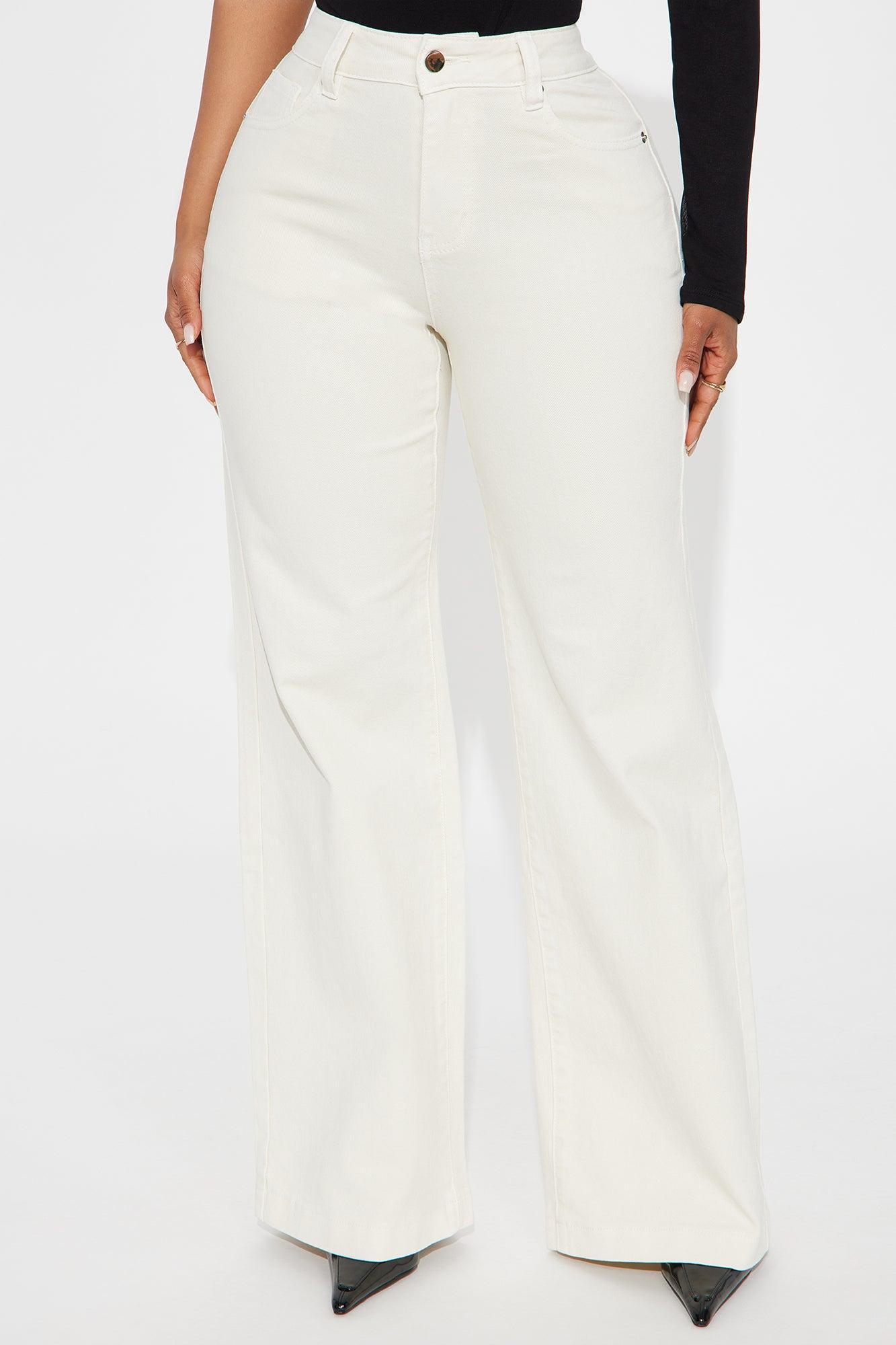 Just In Time High Rise Flare Jeans - Cream Product Image