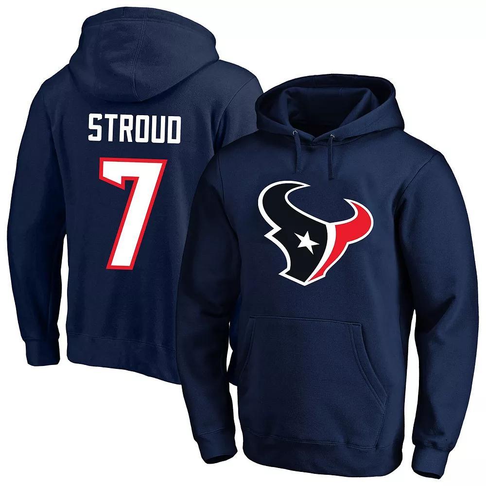 Men's Fanatics C.J. Stroud Navy Houston Texans Big & Tall Name & Number Fleece Pullover Hoodie, Size: 3XLT, Blue Product Image