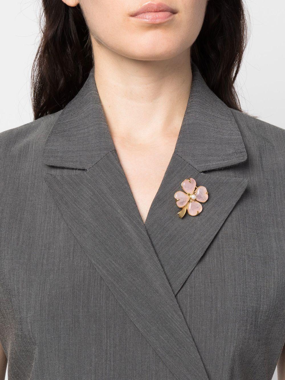 four-leaf clover gemstone brooch Product Image