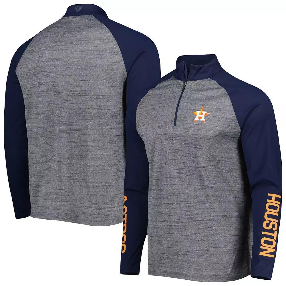 Men's Levelwear Heather Gray Houston Astros Vandal Raglan Quarter-Zip Top, Size: 2XL, Grey Product Image