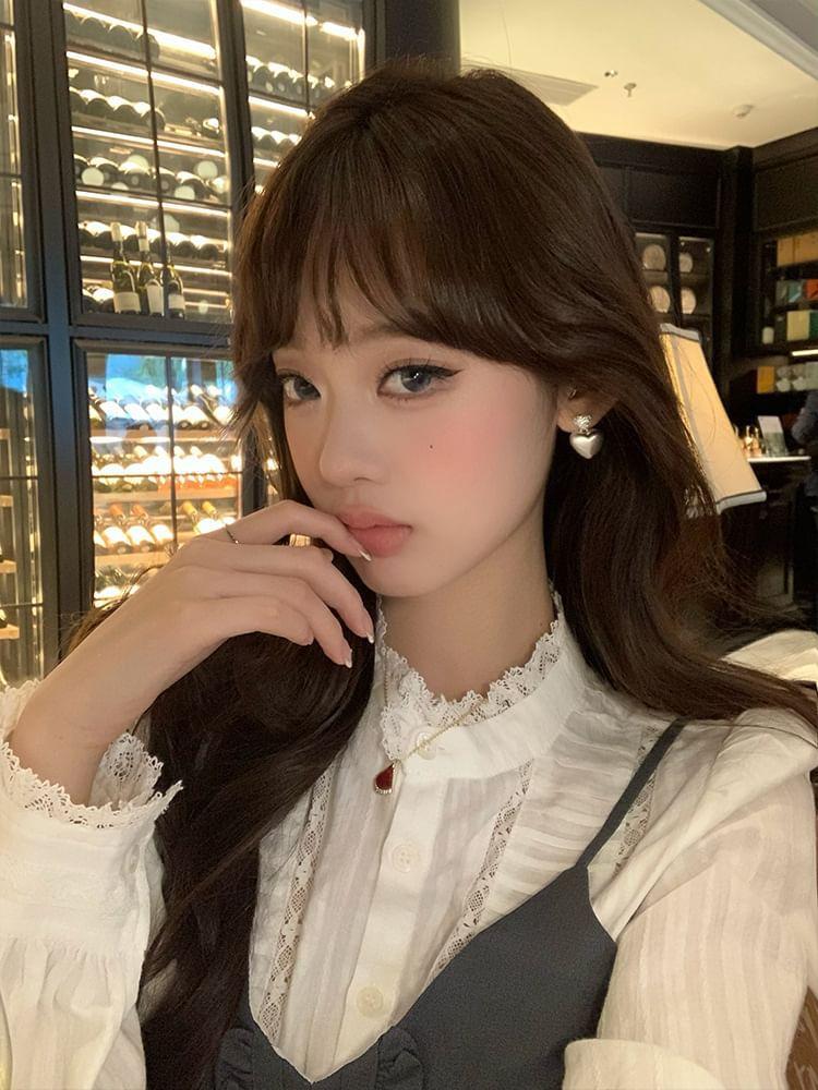 Faux Pearl Heart Drop Earring Product Image