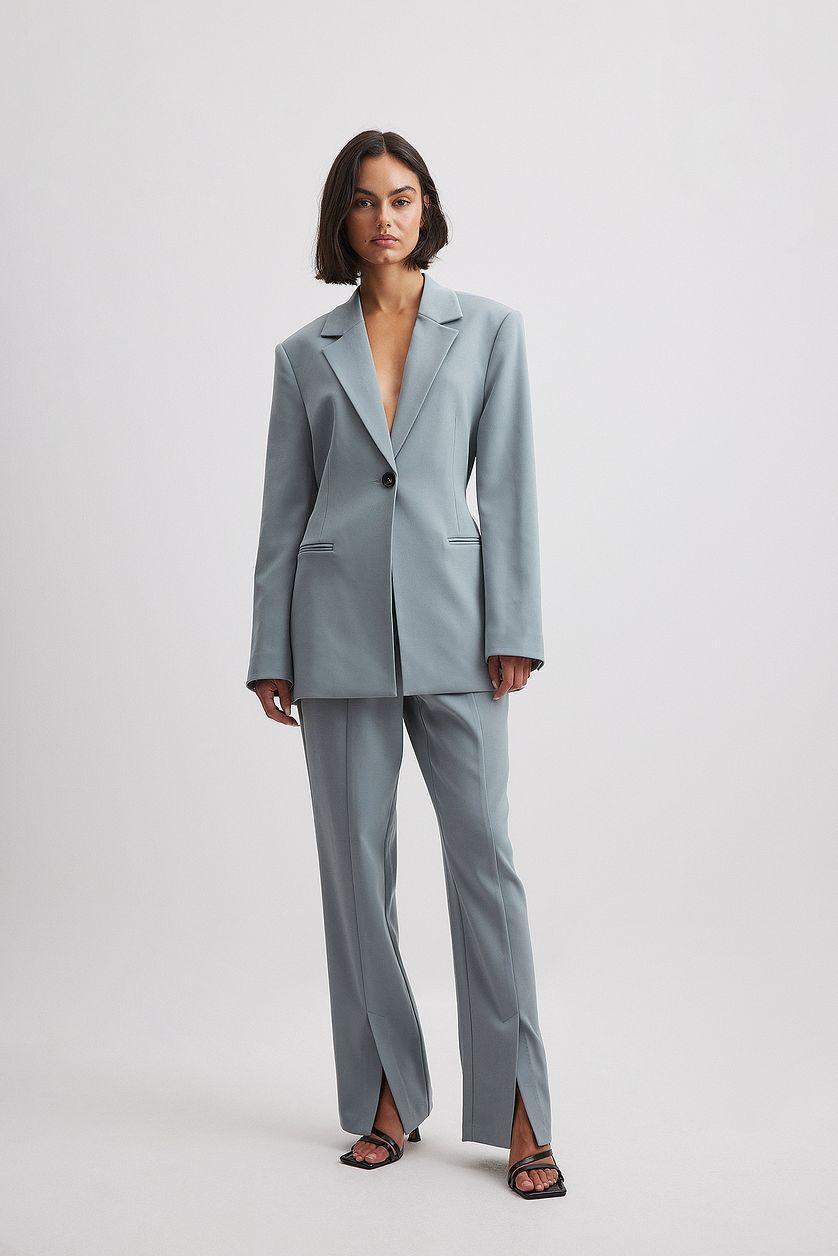 Front Slit High Waist Pants Product Image