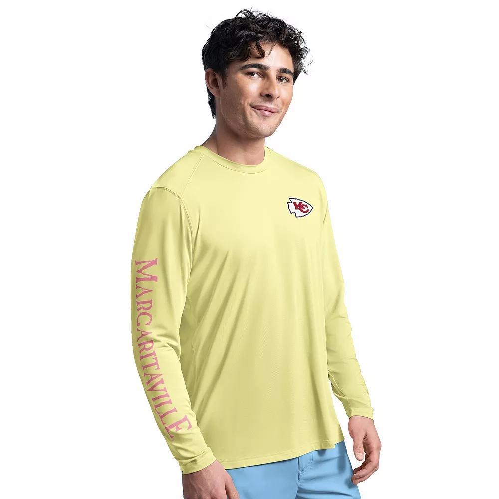 Men's G-III Sports by Carl Banks  Yellow Kansas City Chiefs Margaritaville Rock Harbor Long Sleeve Rashguard Top, Size: Large Product Image