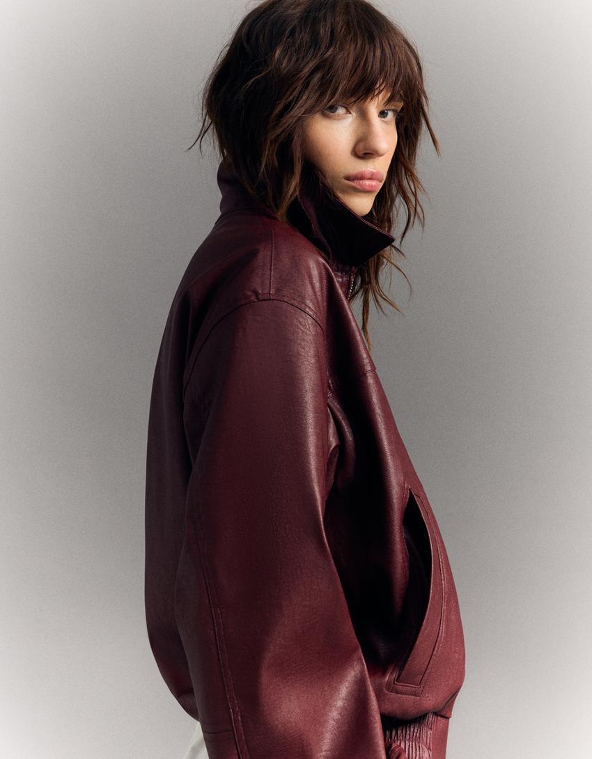 Faux leather oversize jacket Product Image