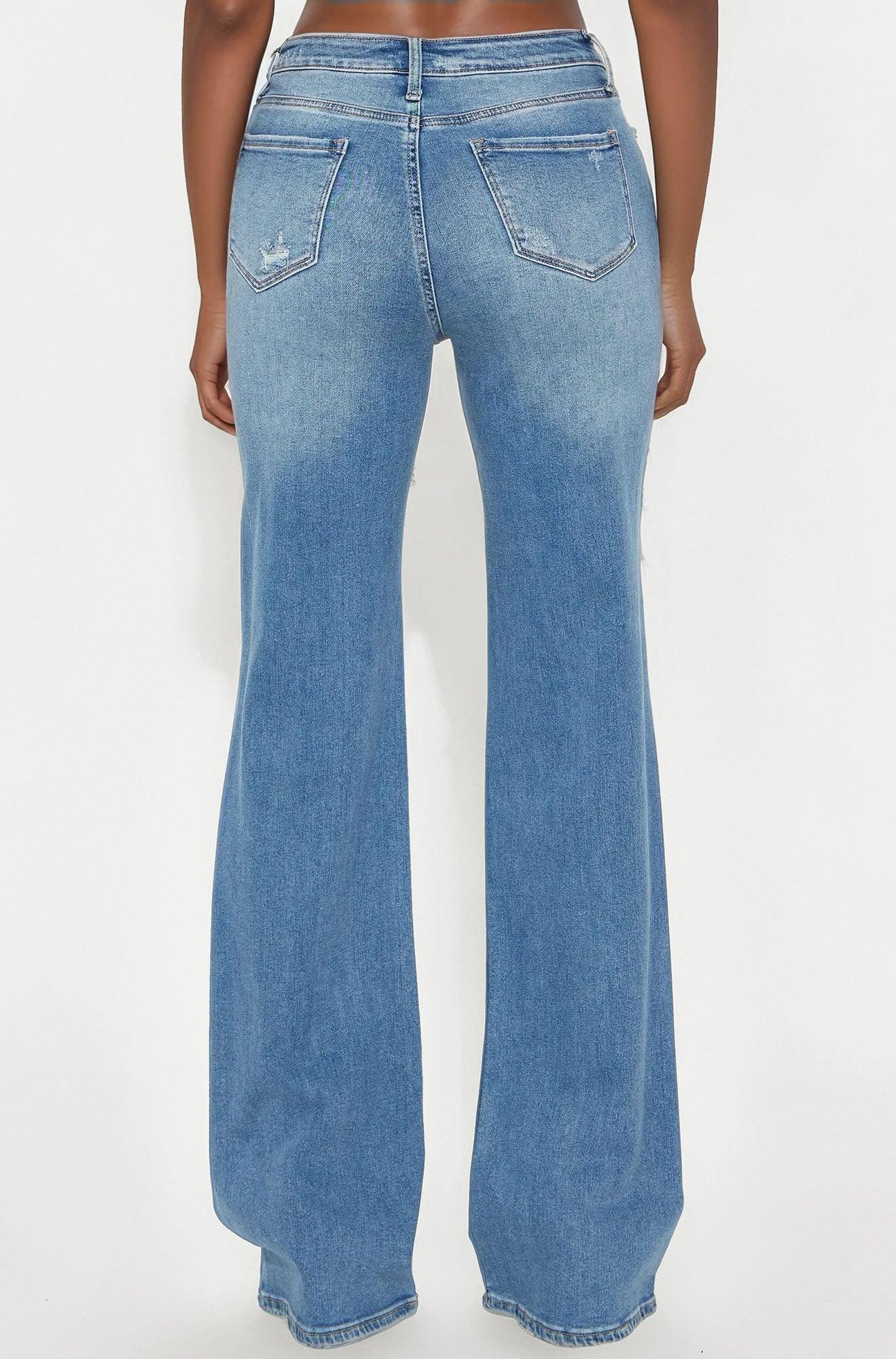 Tall Remi Ripped Stretch Baggy Jeans - Medium Wash Product Image