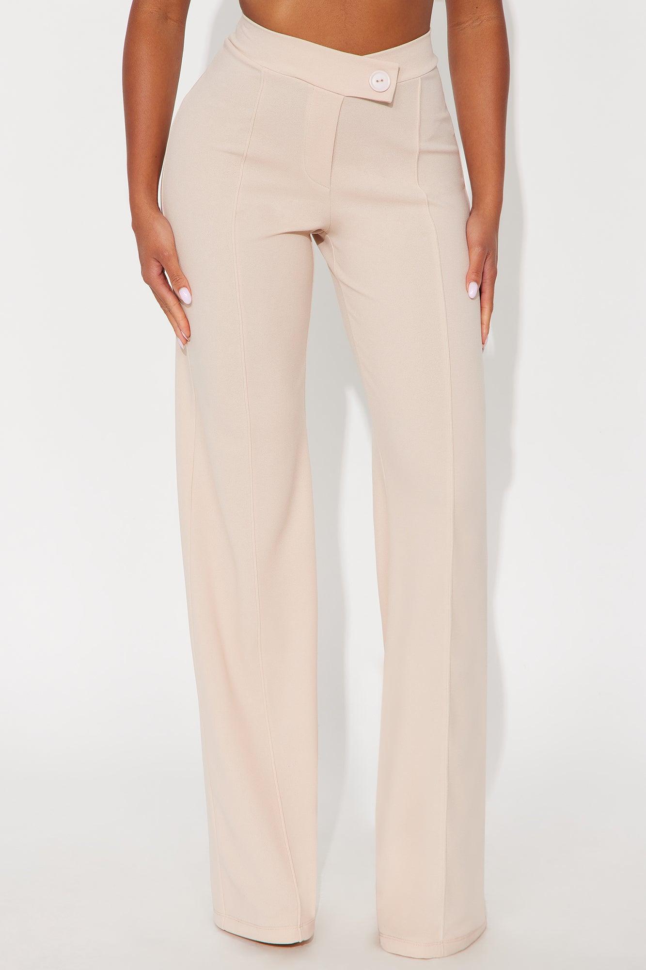 Tall Call It Even Wide Leg Dress Pants - Oatmeal Product Image