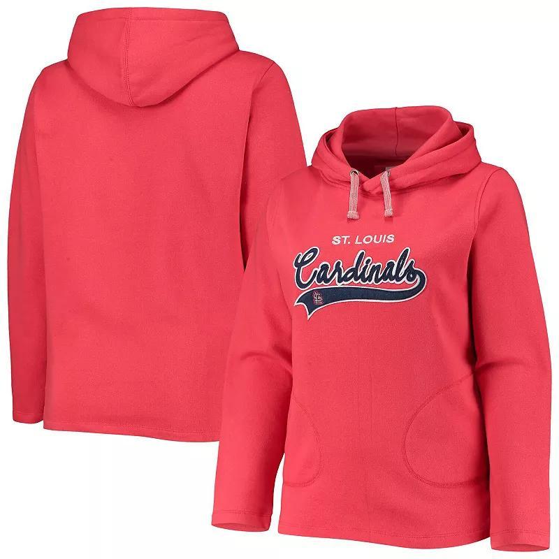 Women's Soft as a Grape Red St. Louis Cardinals Plus Size Side Split Pullover Hoodie, Size: 2XL Product Image