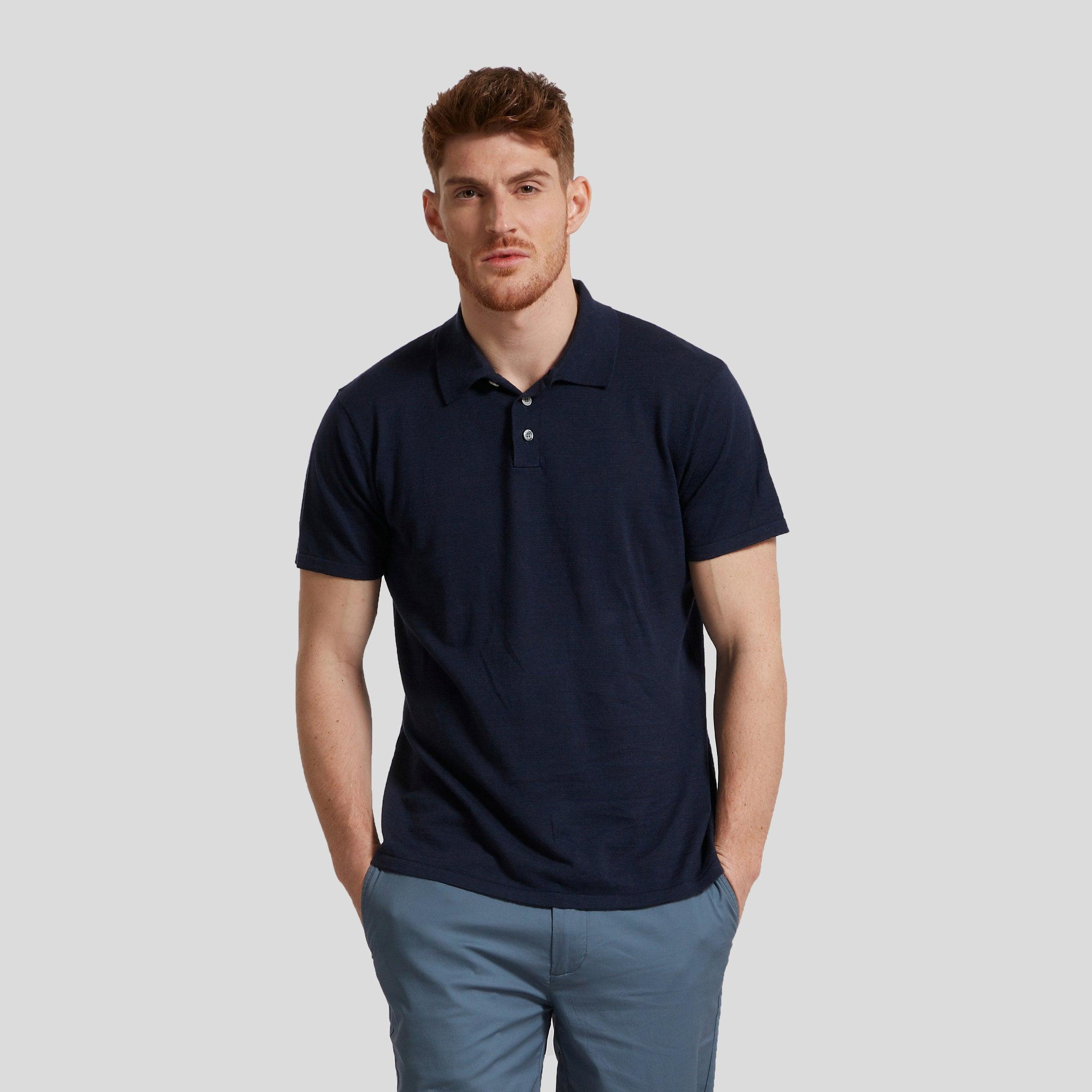 James Featherweight Sweater Polo - Navy Blue Product Image