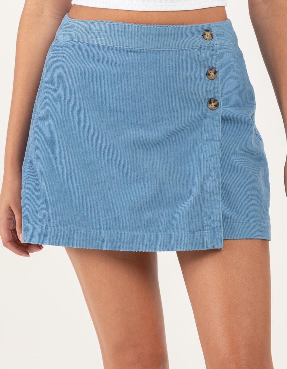 RSQ Womens Corduroy Wrap Skirt - DUSTY BLUE Product Image