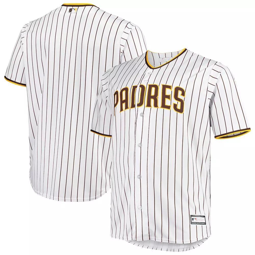 Men's White/Brown San Diego Padres Big & Tall Home Replica Team Jersey, Size: 5XB Product Image