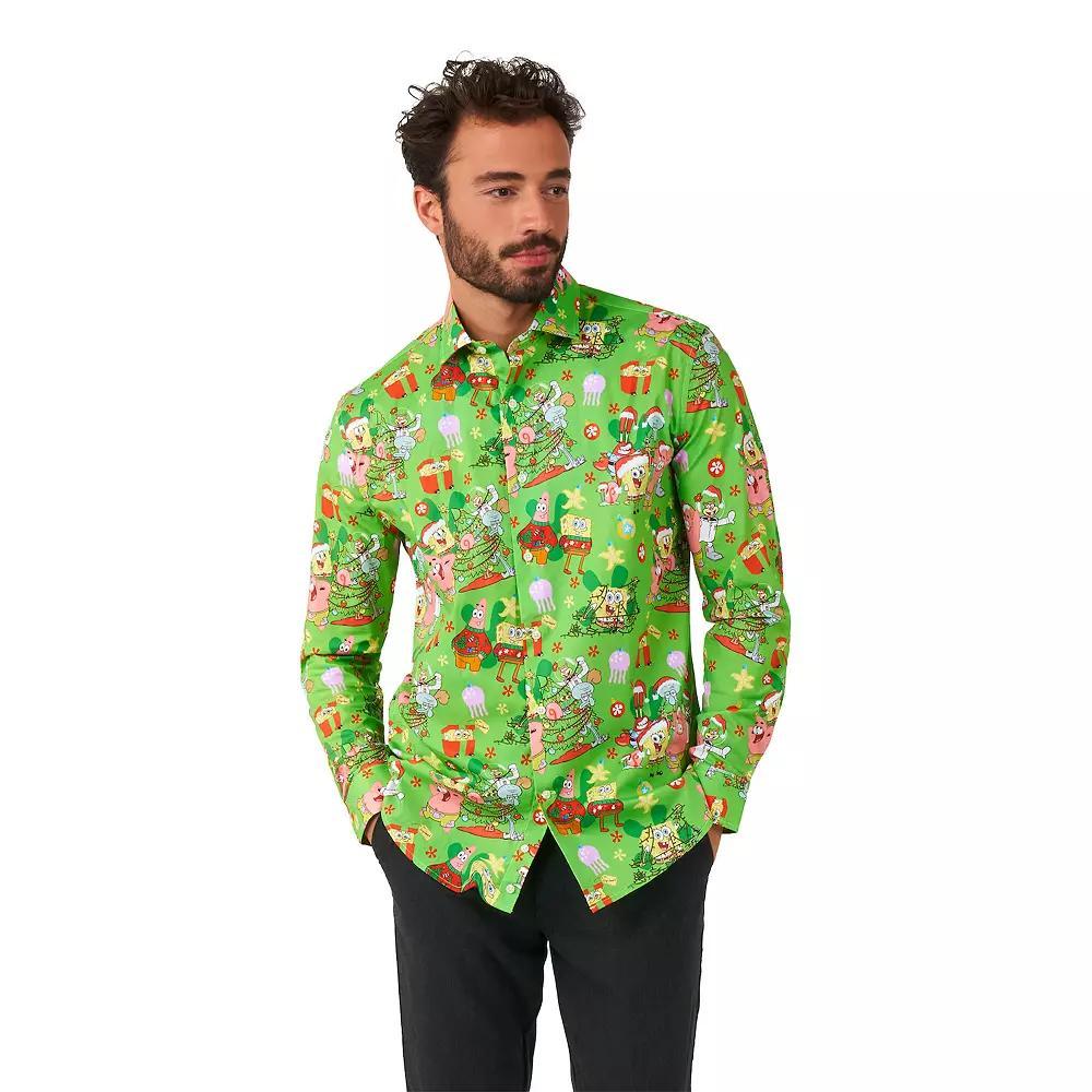 Men's OppoSuits Christmas Shirt, Size: XS, Spongebob Christmas Product Image