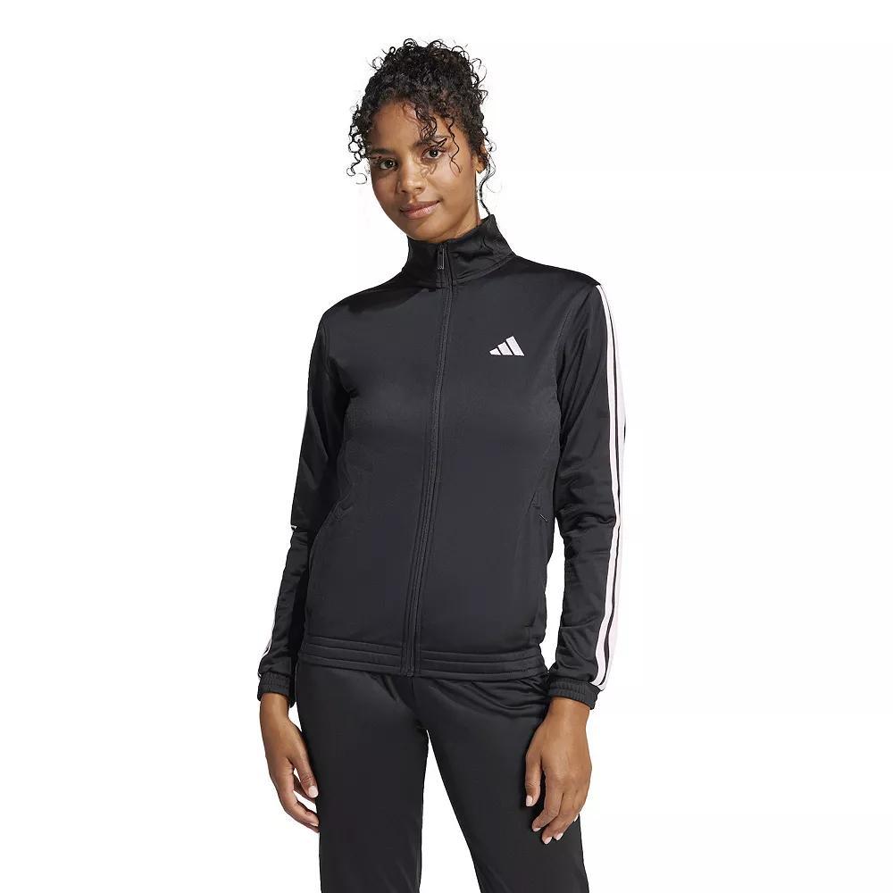 Women's adidas Tricot 3-Stripes Track Top, Size: Small, Black Pink Product Image