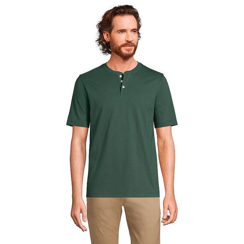 Big & Tall Lands' End Short Sleeve Super-T Henley, Men's, Size: 4XB, White Product Image