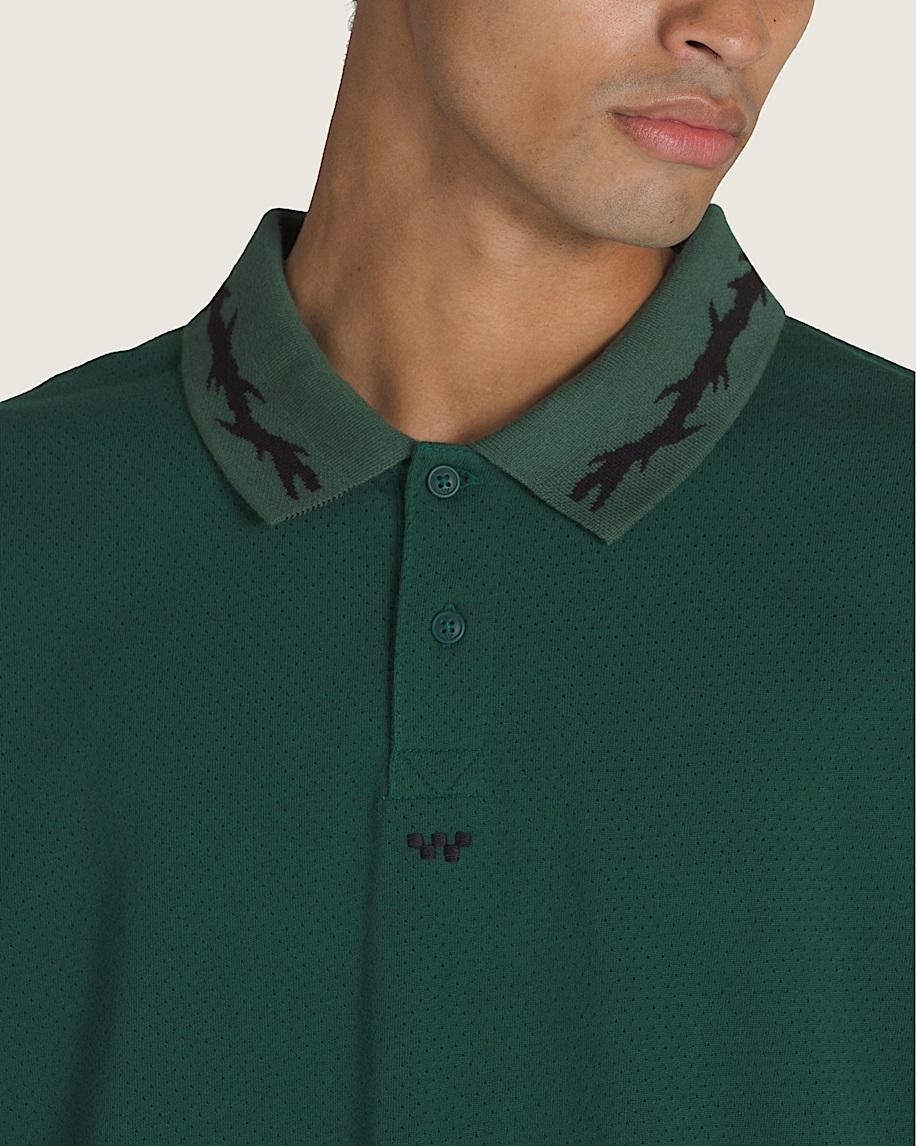 Skate Mesh Polo Shirt in Rain Forest Green| Vans US Product Image