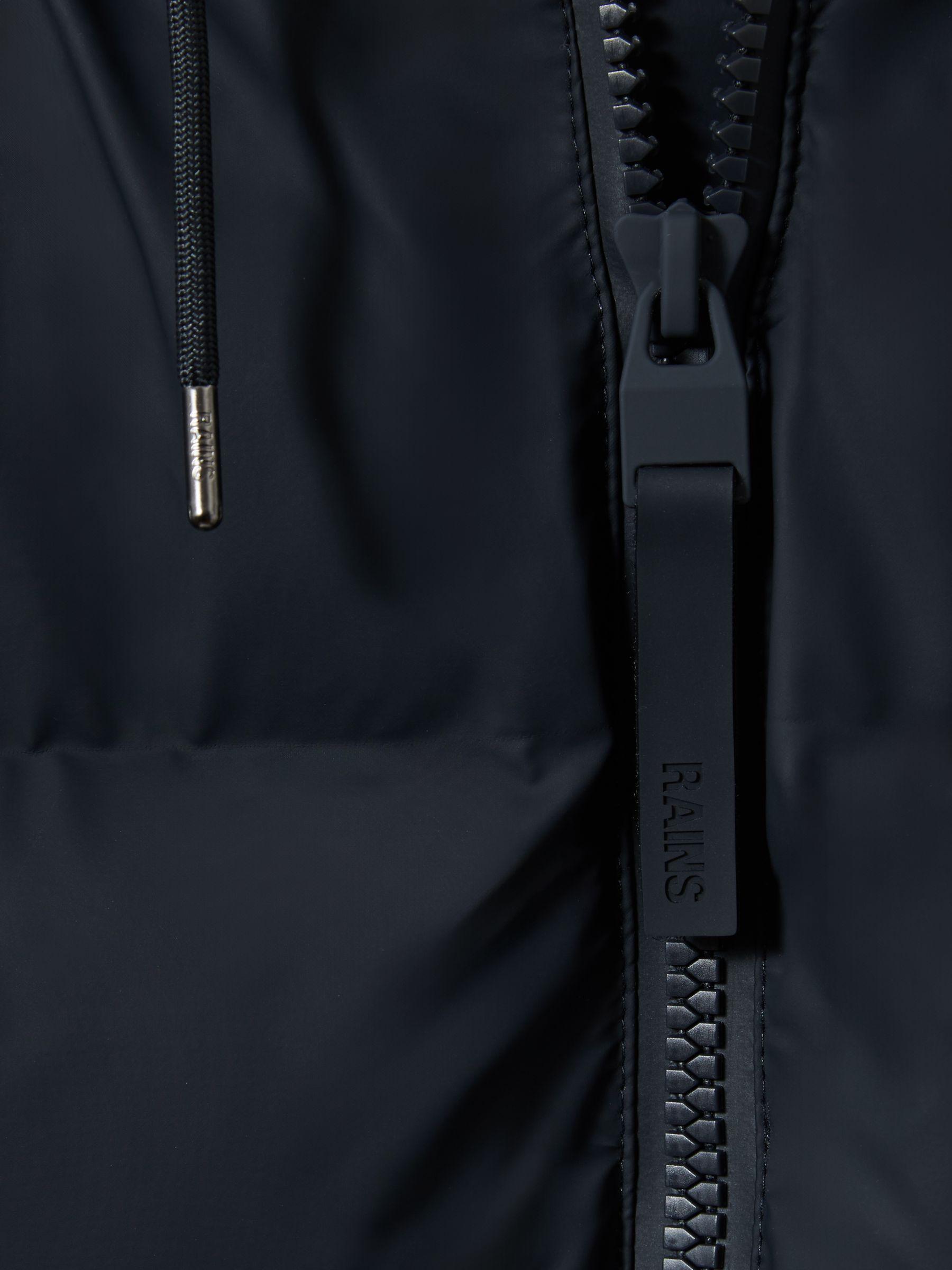 Rains Long Puffer Cargo Jacket in Navy Blue Product Image