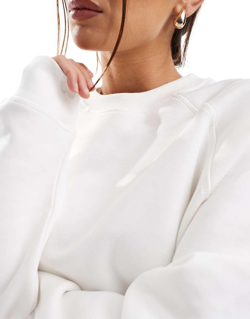 ASOS DESIGN heavyweight oversized sweatshirt in ecru Product Image