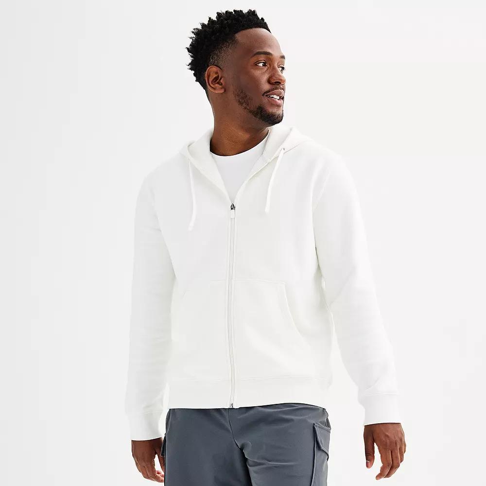 Men's Tek Gear® Ultra Soft Fleece Zip Front Hoodie, Size: Medium, Modern White Product Image