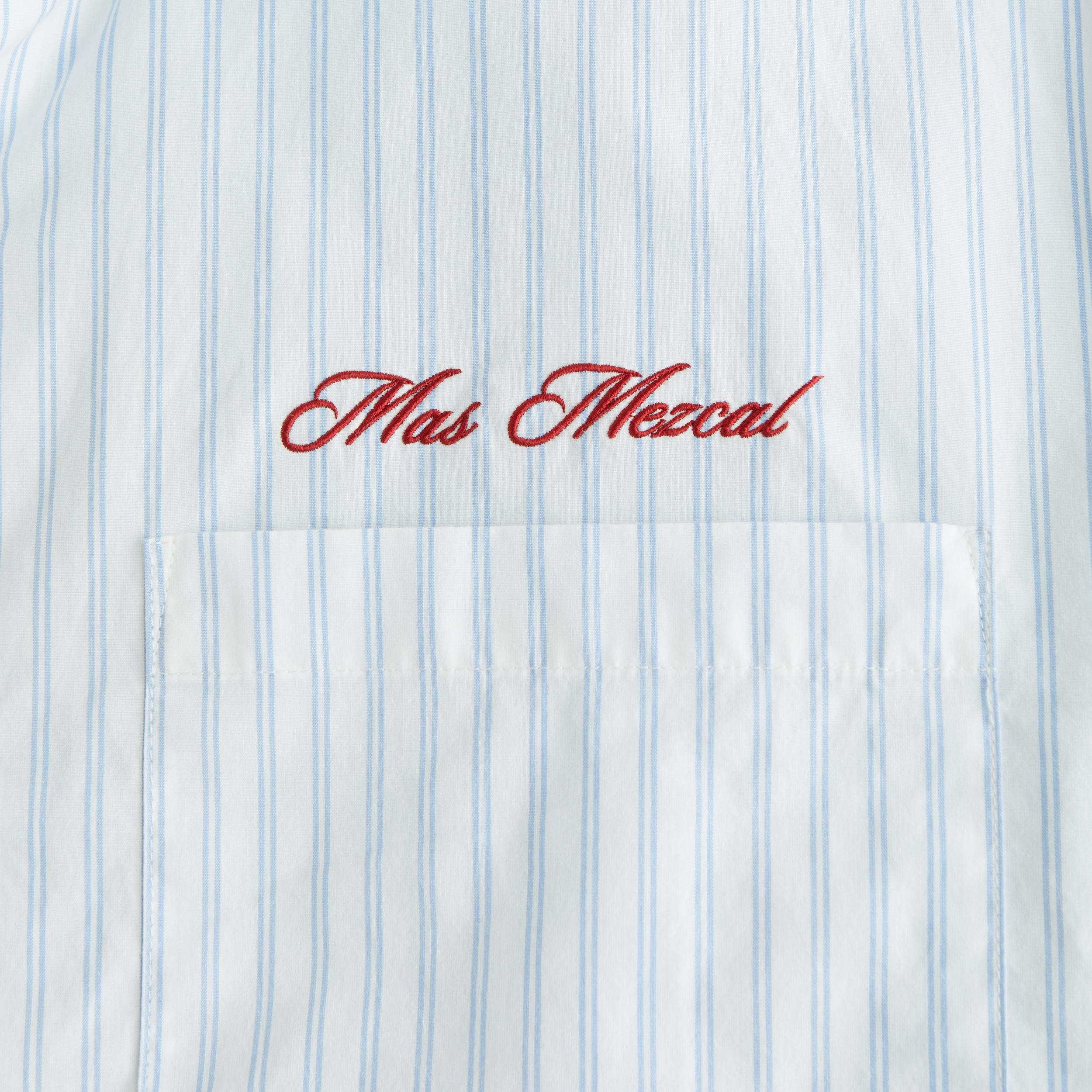 Short-Sleeve Cropped Script Embroidery Shirt Product Image