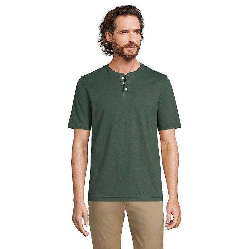 Men's Lands' End Classic-Fit Super-T Henley, Size: Large, Antique Alabaster Product Image