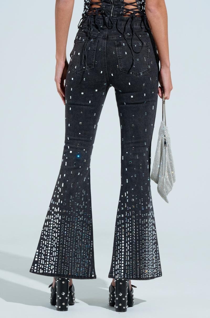 POPSTAR BLACK DENIM CORSET WITH RHINESTONE Product Image