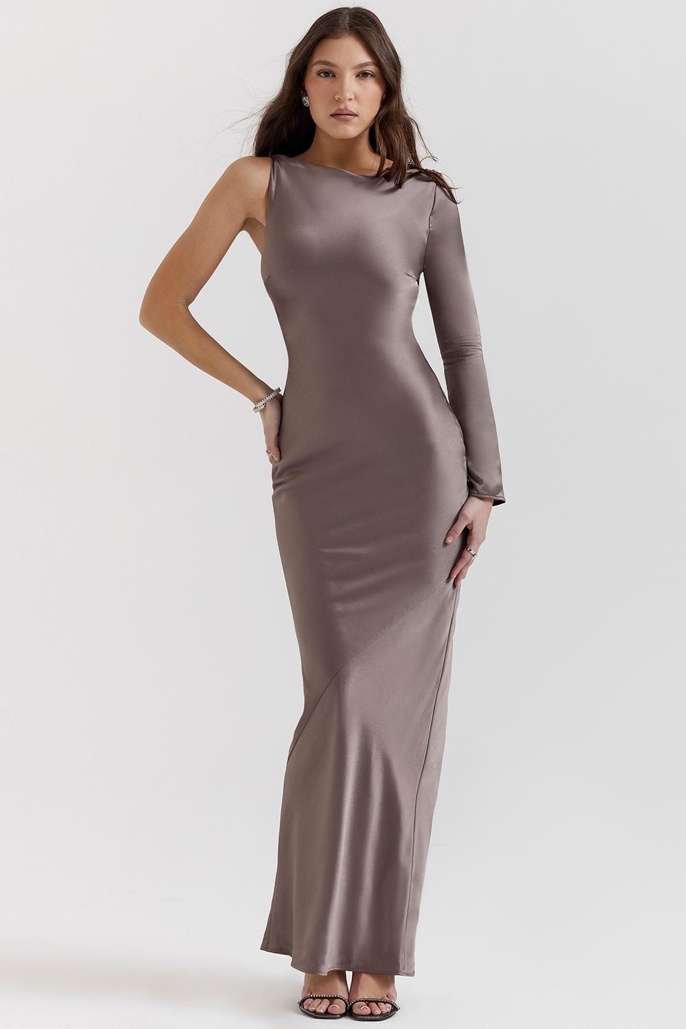 Catiana Smoke One Sleeve Maxi Dress Product Image