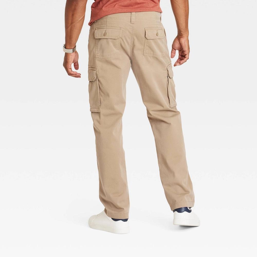 Men's Straight Fit Cargo Pants - Goodfellow & Co™ Sculptural Tan 30x34: Midweight Product Image