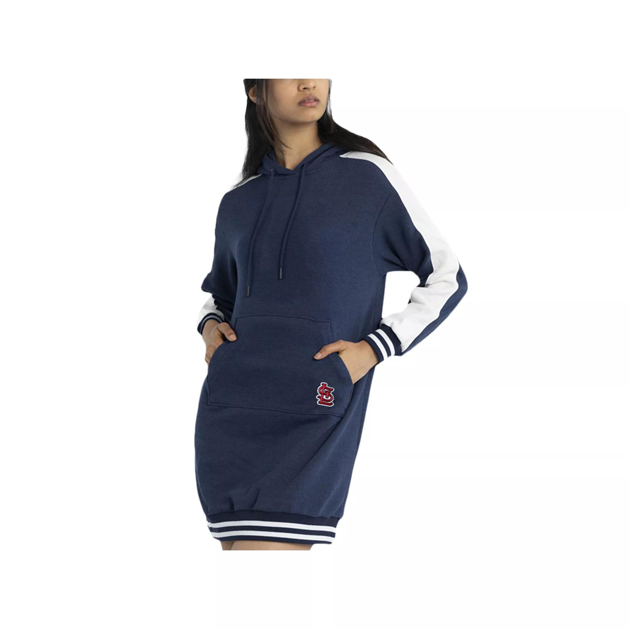 Women's Lusso Navy St. Louis Cardinals Mara Tri-Blend Hoodie Dress, Size: XL, Blue Product Image
