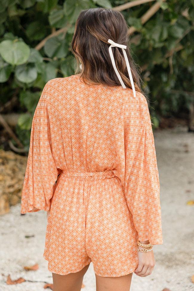 Searching For Fun Orange Printed Romper FINAL SALE Product Image