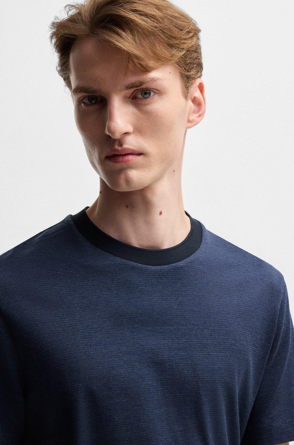 Mercerized-cotton T-shirt with micro pattern Product Image
