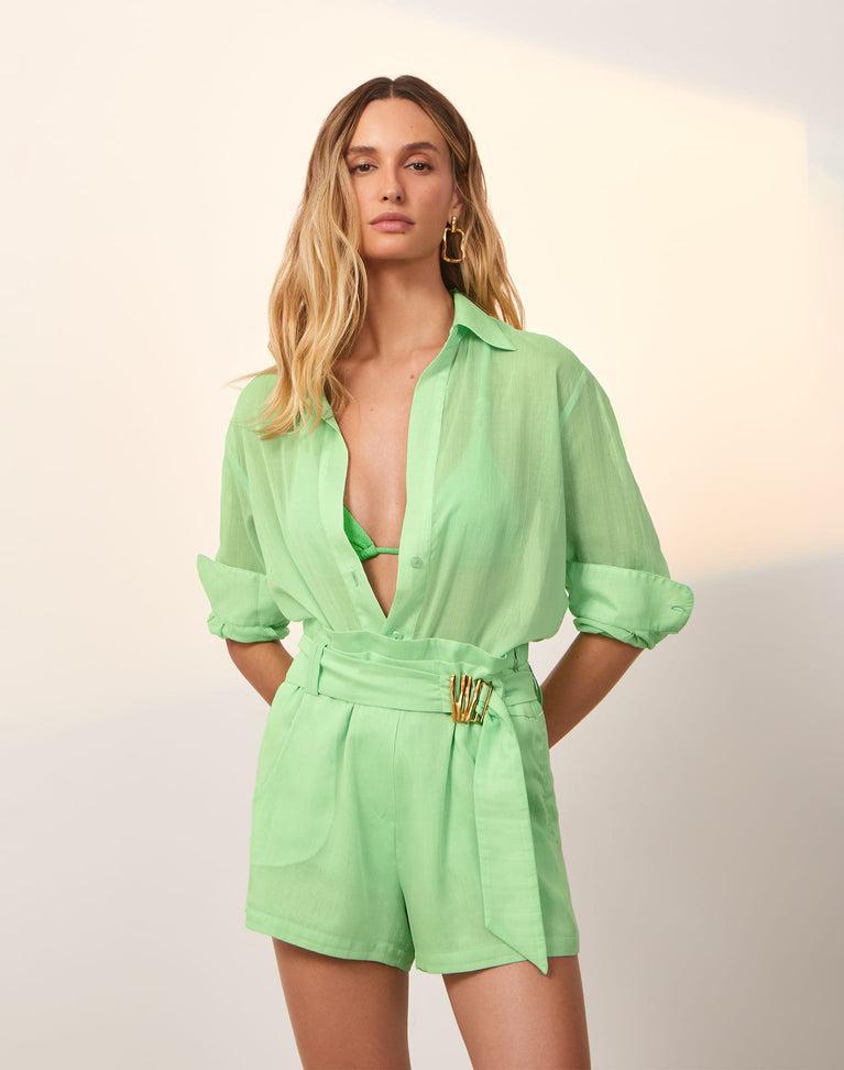 Lyra Long Sleeve Blouse - Seaside Product Image