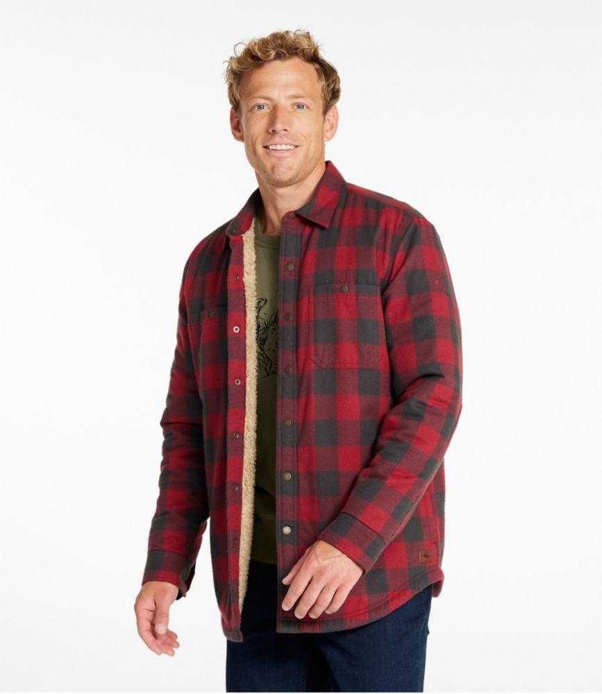 
                            Men's Sherpa-Lined Scotch Plaid Shirt, Slightly Fitted
                         Product Image