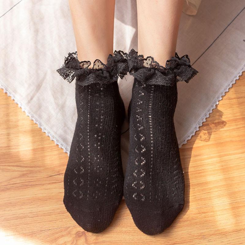 Lace Trim Pointelle Socks Product Image