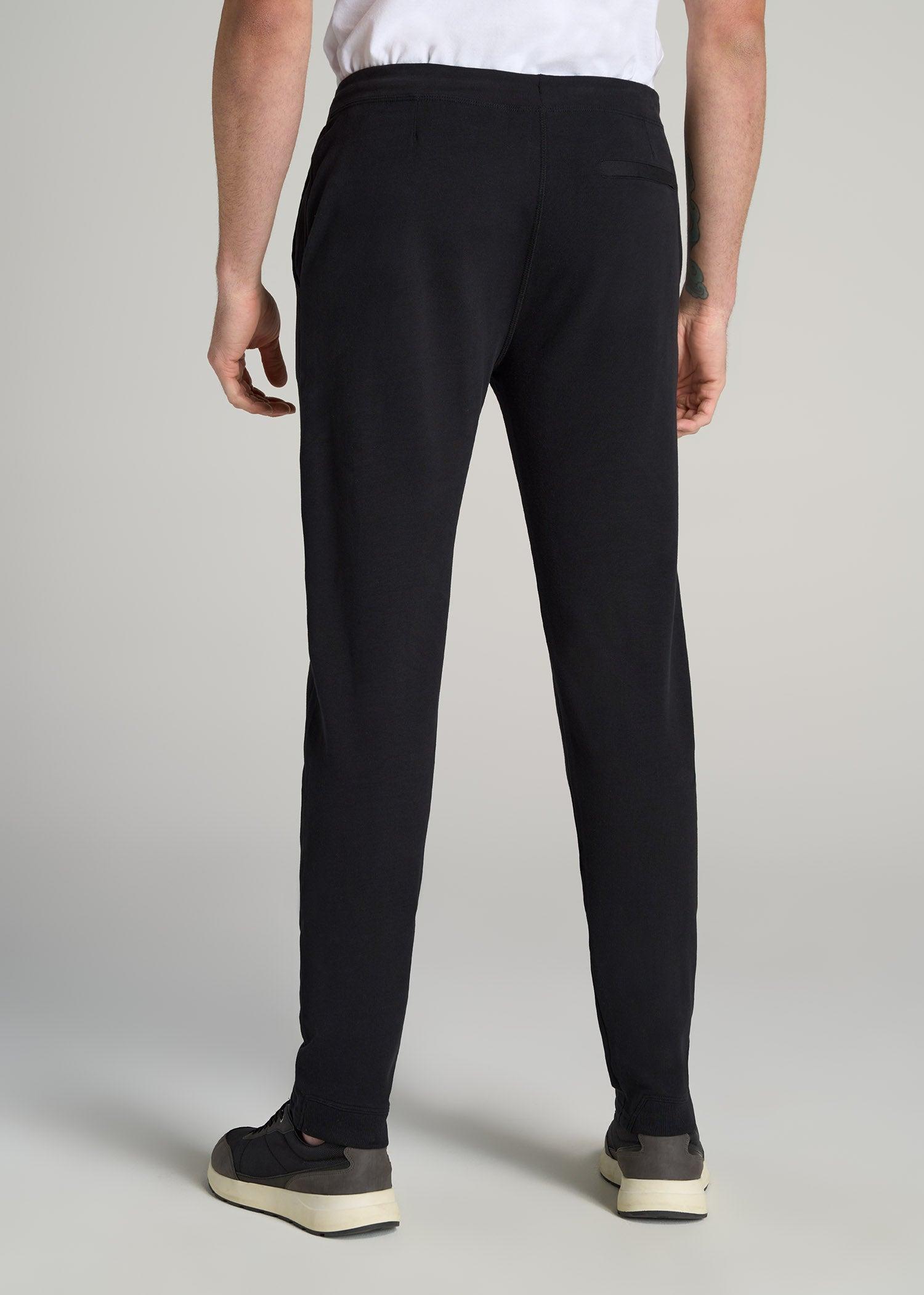 Microsanded French Terry Sweatpants for Tall Men in Black Product Image