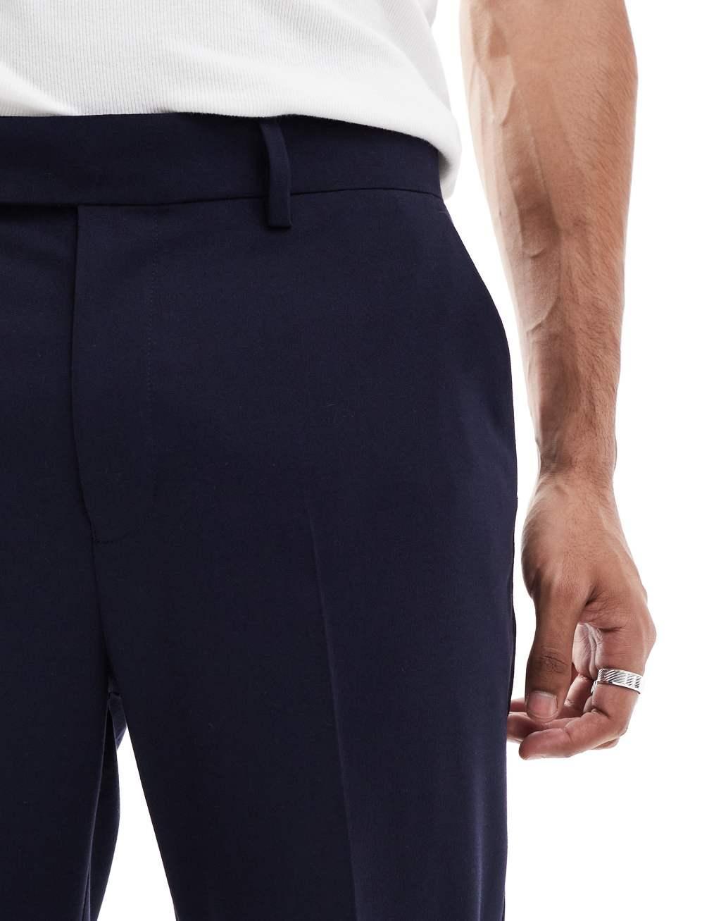 ASOS DESIGN tapered suit pants in brown Product Image