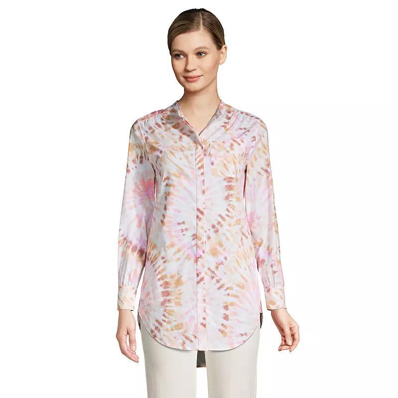 Petite Lands' End Poplin A-line Tunic Shirt, Women's, Size: Small Petite, White Product Image