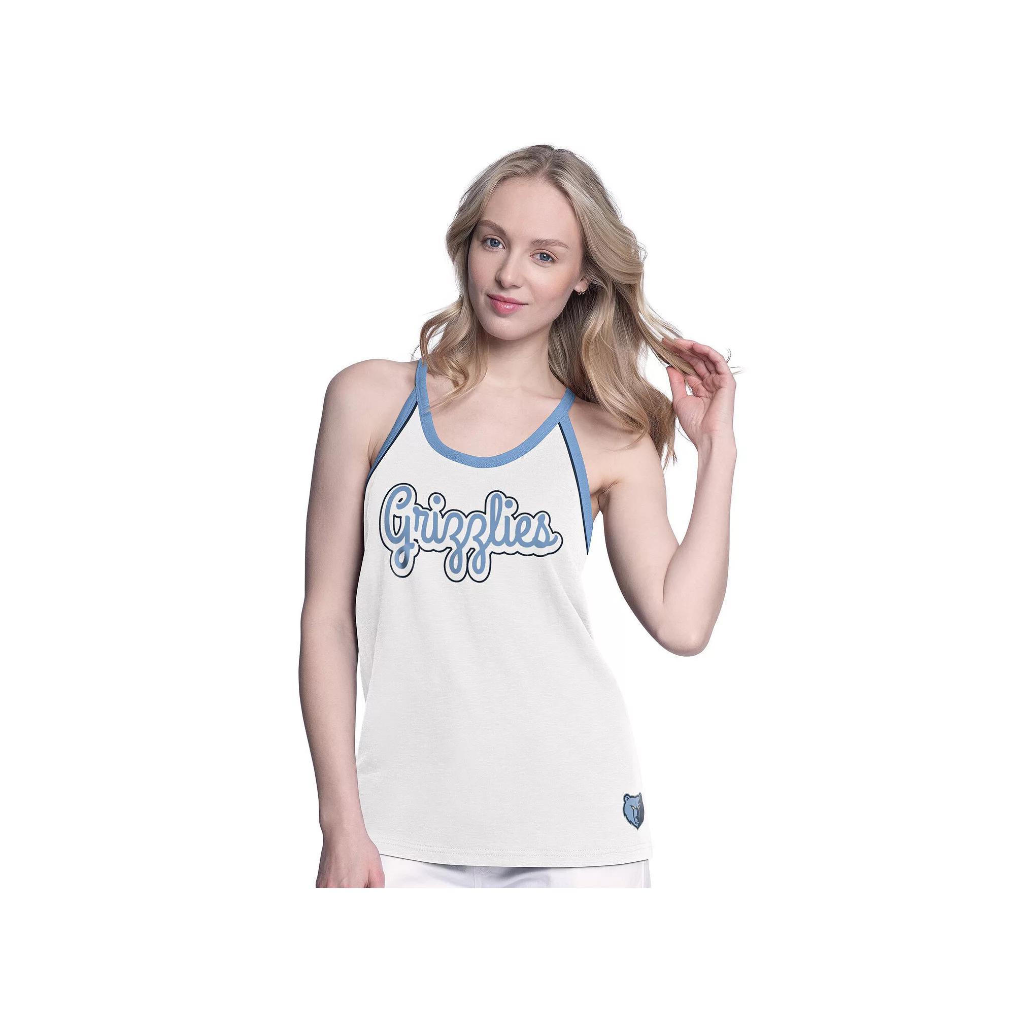 Women's G-III 4Her by Carl Banks White Memphis Grizzlies Curveball Racerback Tank Top, Size: Medium, Grz White Product Image