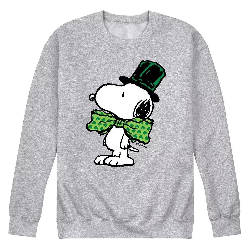 Mens Peanuts St Paddys Bowtie Fleece Sweatshirt Blue Product Image