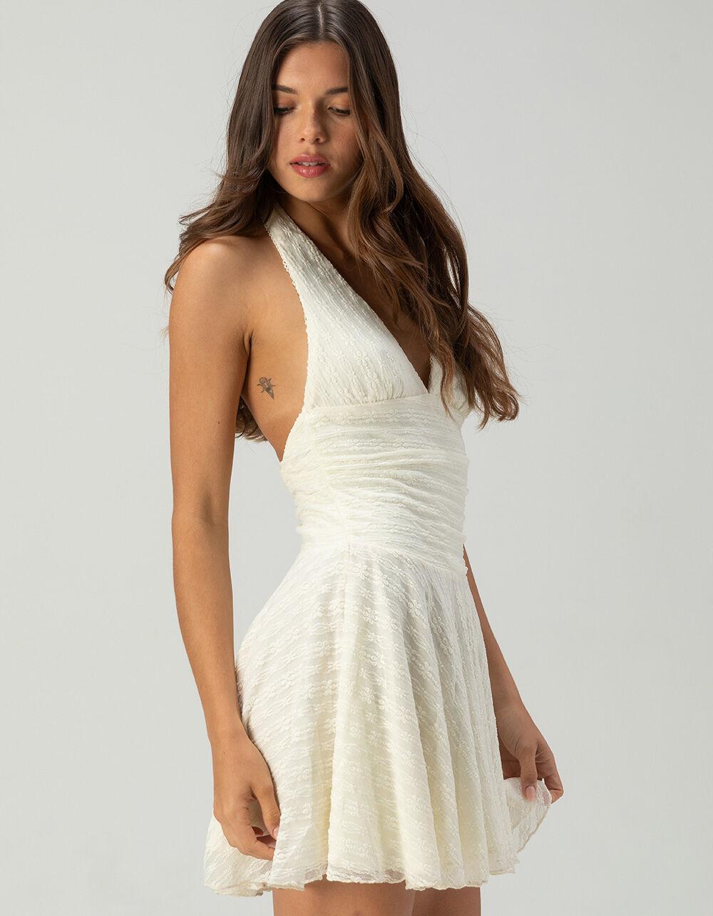 COTTON CANDY LA Lace Halter Womens Dress Product Image