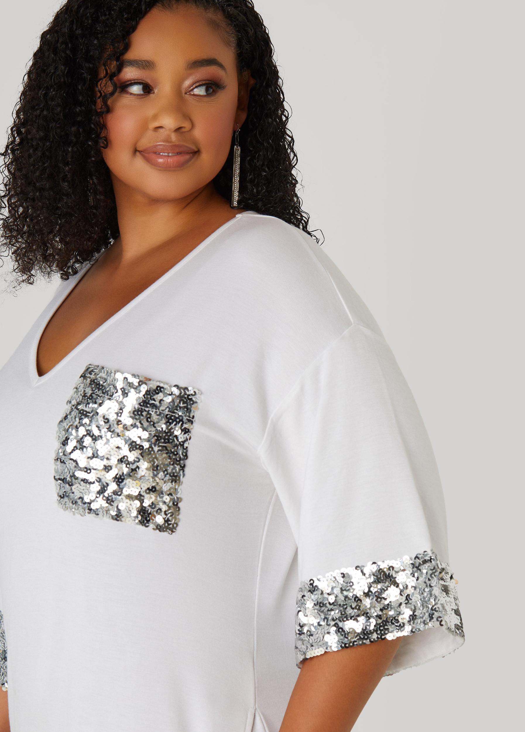 Sequined Terry T Shirt Dress Product Image