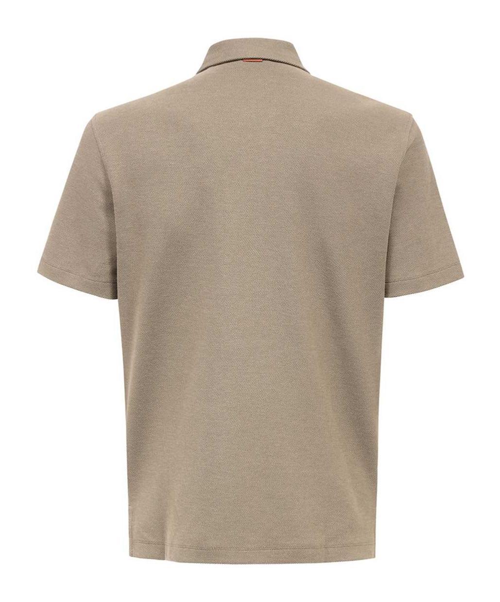 ZEGNA Short-sleeved Polo Shirt In Nude Product Image