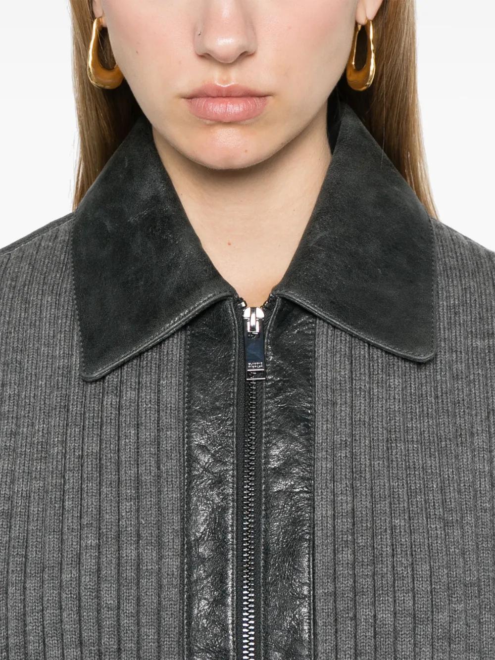 leather bomber jacket Product Image